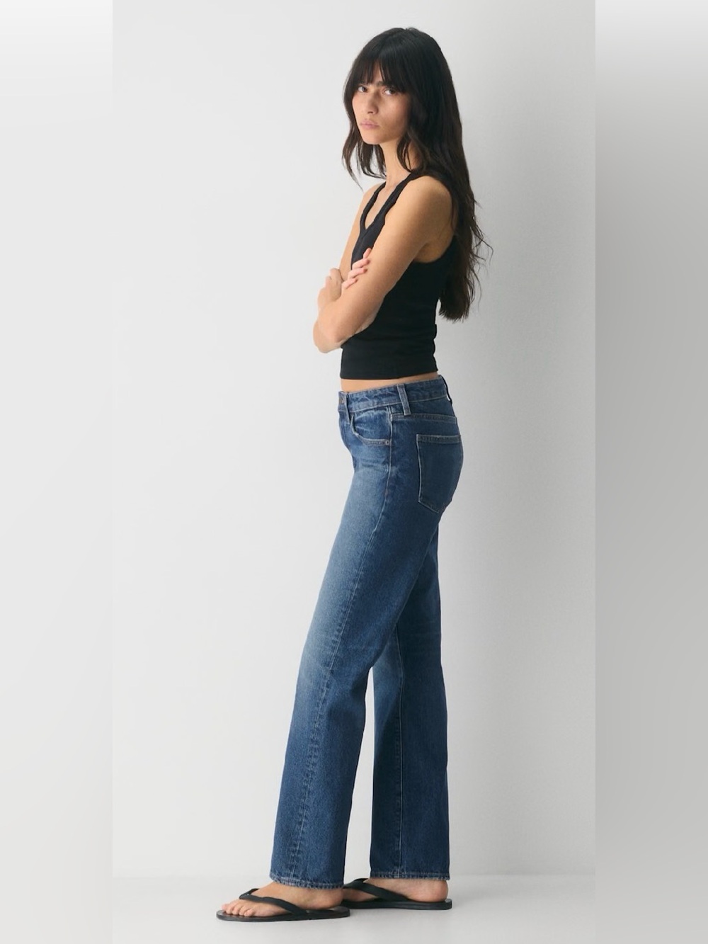 Denim Forum Sharon Mid Straight Dark Blue Vintage NWT 27 - Picture 3 of 11